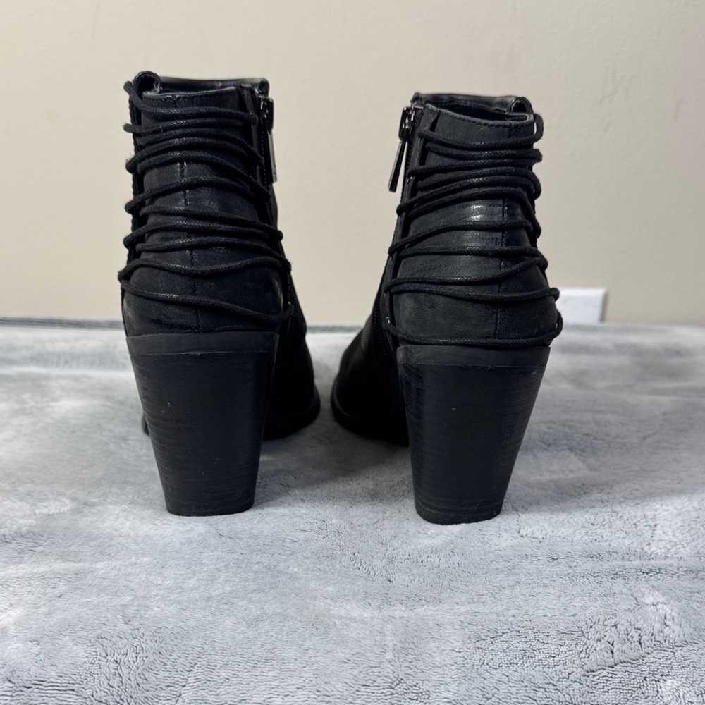 Jessica Simpson JS-Calvery Black Leather Ankle Bootie - Size 7 - VGUC - Picture 4 of 15